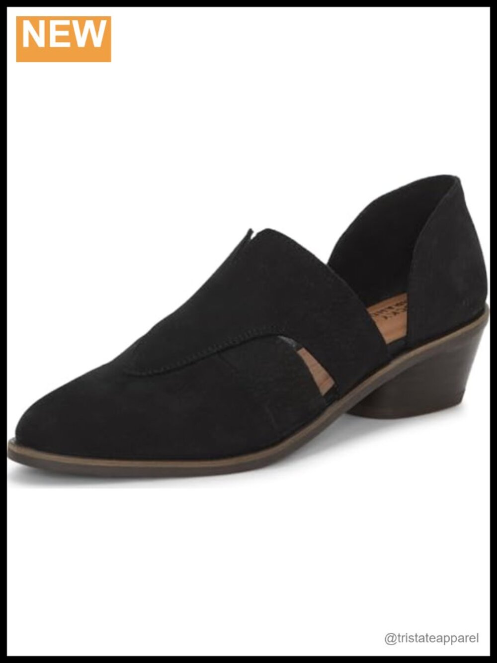Lucky Brand Minnsy 2 Leather Pointed Toe Block Heel Bootie Two-Piece Shootie